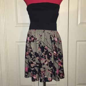 Strapless floral dress